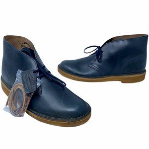 Clarks Originals Horween Mens Chukka Desert Boots Navy Blue Lace Up 8.5 M New